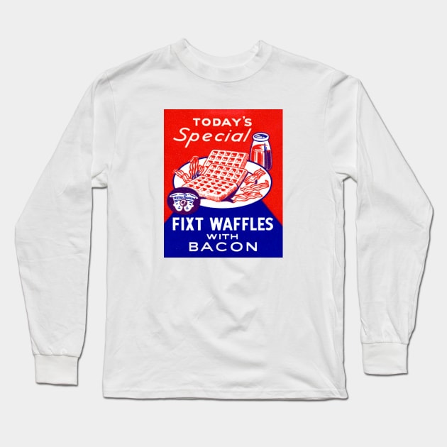 Vintage Waffles and Bacon Long Sleeve T-Shirt by historicimage